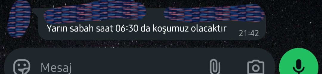 Spor olur diye koşu grubuna katıldım mesaja bak yok gece 3'te aq