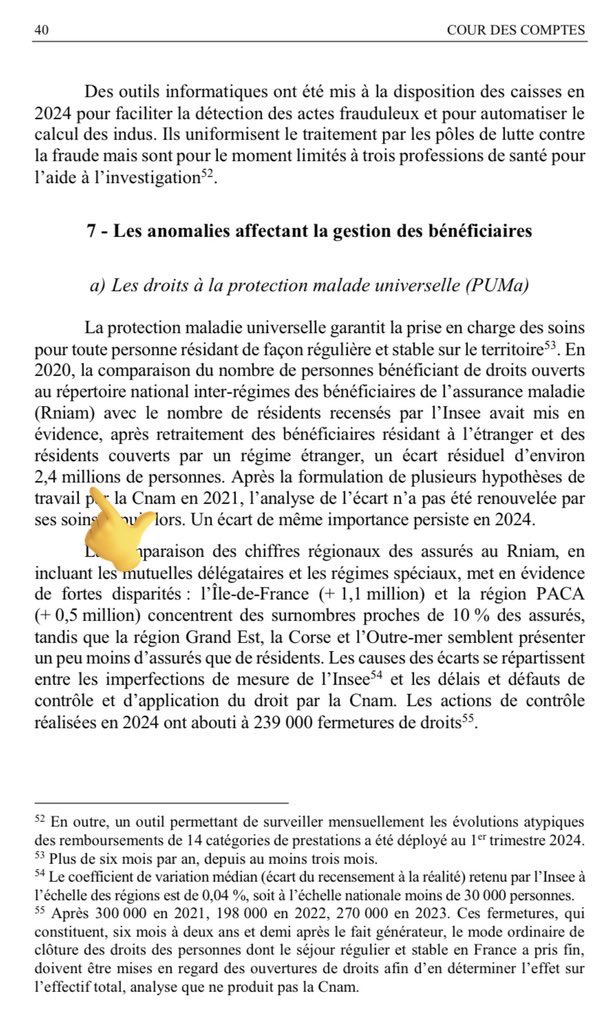 🔴 14 milliards de #FraudeSociale et encore sans compter les assurés sociaux pris en charge indûment. Ce nouveau rapport omet ainsi par exemple les 2,5 millions de personnes bénéficiaires illégalement de la PUMa (l’ex CMU) identifiés par la Cour des comptes…
🤔 On fait quoi ?…