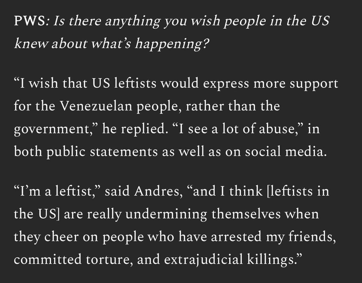 One_Standard's tweet image. Excellent piece with interviews with several Venezuelans.  If you’re on the left, read it before you continue with your misguided support for Maduro. 

#Venezuela
#Maduro
