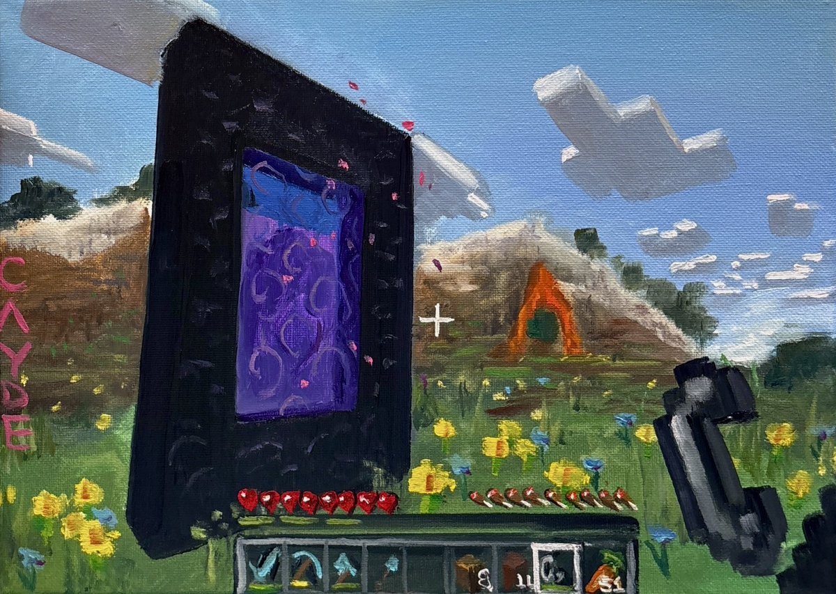 caydeplanet's tweet image. Here’s some of my favorite Minecraft Paintings I’ve made