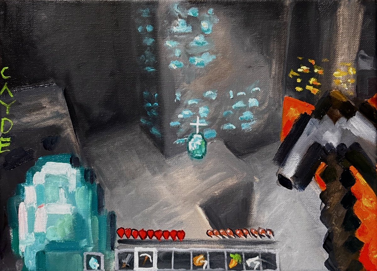 caydeplanet's tweet image. Here’s some of my favorite Minecraft Paintings I’ve made
