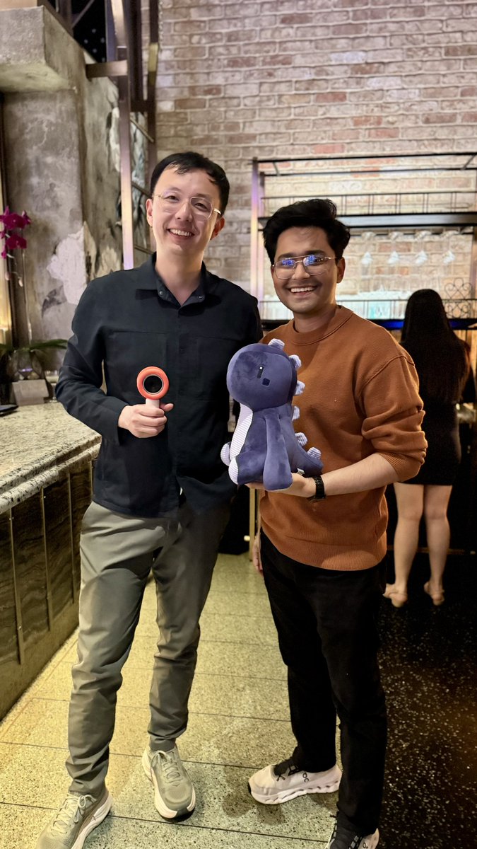 My highlight of the night was bumping into Reni, founder of <a href="/dexcamera/">Dex, the Language Learning Camera</a>

Two sf based hardware companies changing the way kids play and learn 🙌 

Thanks <a href="/ritwikpavan/">Ritwik Pavan</a> for the invite and for making one of the best communities for hardware founders!