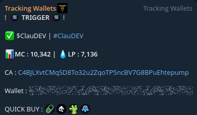 TrackingWallets's tweet photo. $ClauDEV, #ClauDEV another AI thing on $SOL, another bag in our pockets 🤖
10K -> 1.1M = 110x
CA : C4BJLXvtCMqSD8To32u2ZqoTP5ncBV7G8BPuEhtepump https://t.co/7VtHQ9Oj1t
