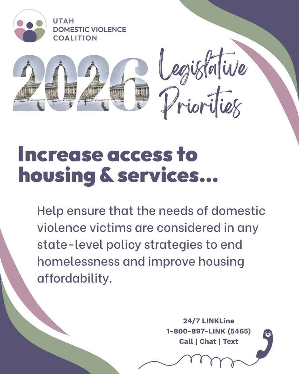UtahDv's tweet photo. With the 2026 legislative session just one week away, the #UDVC is ready to focus our advocacy efforts on our 2026 legislative priorities! #dvisallourbusiness #domesticviolence #utahnonprofit https://t.co/dI71vJLRic