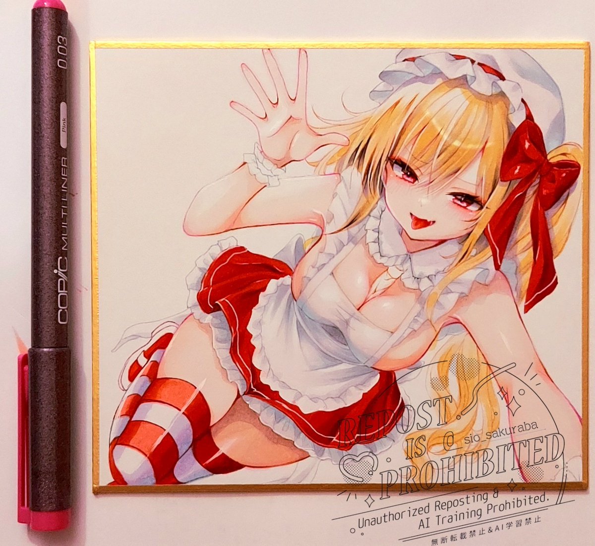 ミニ色紙フランちゃんwip🎀
羽、影、ホワイトは明日にします…🥱