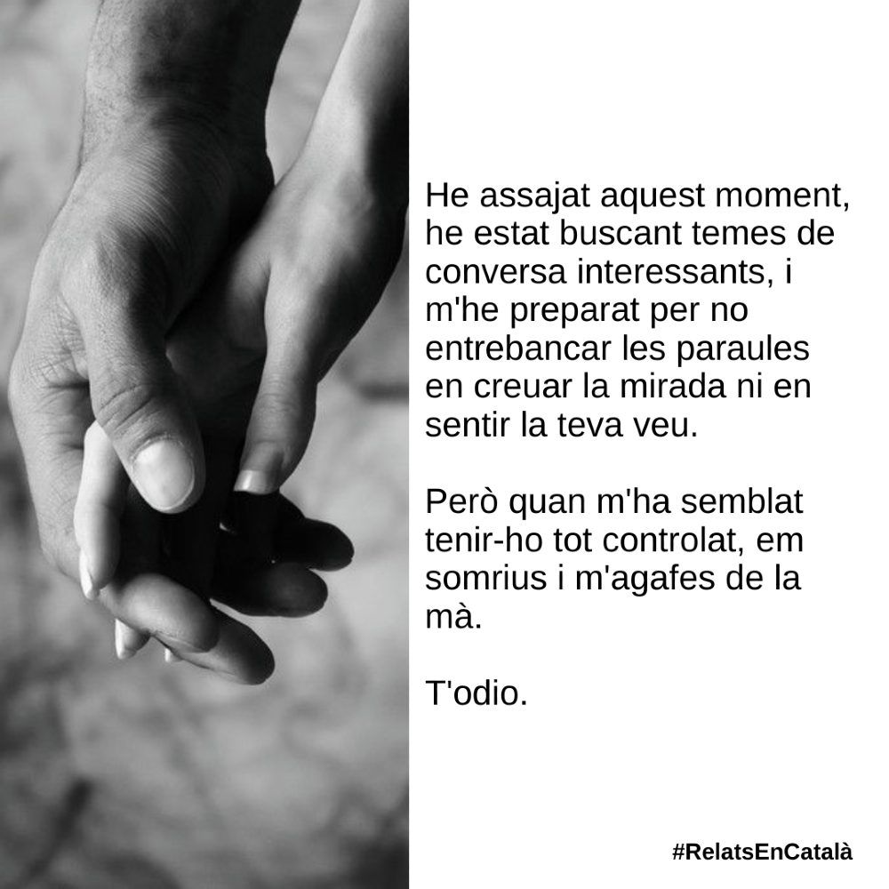 relatscat's tweet photo. #RelatsEnCatalà
...
#LlegirEnCatalà #text #conte #LiteraturaCatalana #CulturaCatalana #escrits #lletres #escriptor #escriptora #literatura #català #AutorsCatalans #AutoresCatalanes #lletrescatalanes #escric #EscriureEnCatalà #frases #poesia #elplaerdescriure https://t.co/PA5tmhjLC8