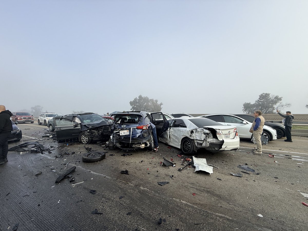 CulverTechTools's tweet photo. @Hyundai @HMGnewsroom  

My husband and I just walked away from this collision in Fresno, CA on HWY 99 on Sunday. Walked away. Seven impacts at 50 mph or greater, and we walked away.

We are getting another Hyundai, for sure. Thank you to your engineers and your safety team!! Job well done. Between the two of us, we had no major injuries—just scrapes, bruises, and a lot of whiplash.

The blue Hyundai Santa Fe was ours.

https://t.co/PYYL6q2nPn