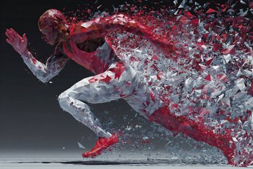 Stained-glass Image featuring Fractured Geo