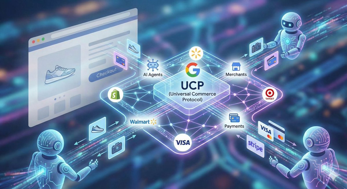 جوجل تعلن نهاية "عصر المواقع الإلكترونية"
-
هل سألت نفسك يوماً:
لماذا نضيع ساعات في التنقل بين أمازون وعلي بابا ومواقع الماركات لمقارنة الأسعار؟ 

جوجل أجابت اليوم..
 وهذا الجواب سيغير شكل التجارة للأبد.

أطلقت جوجل ما يسمى UCP (بروتوكول التجارة العالمي). 
تخيل هذا البروتوكول