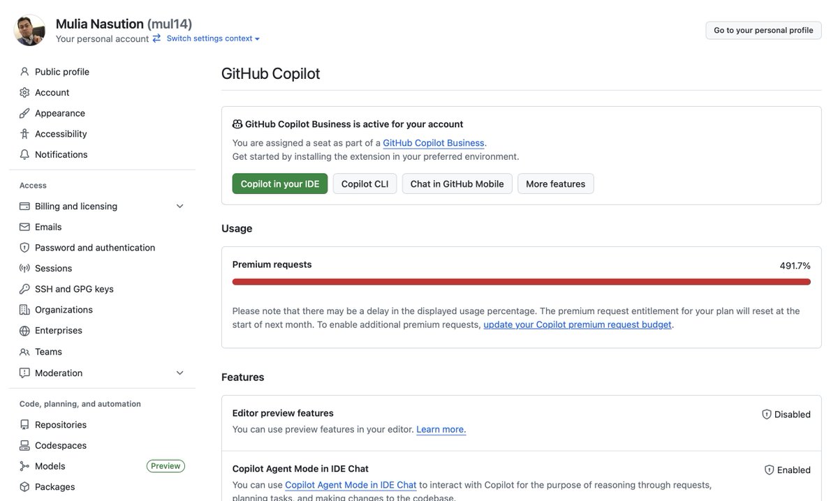 Hmm, tembus 500% sebentar lagi 🤔
Rasanya Opus 4.5 lebih boros daripada beberapa minggu kemarin.