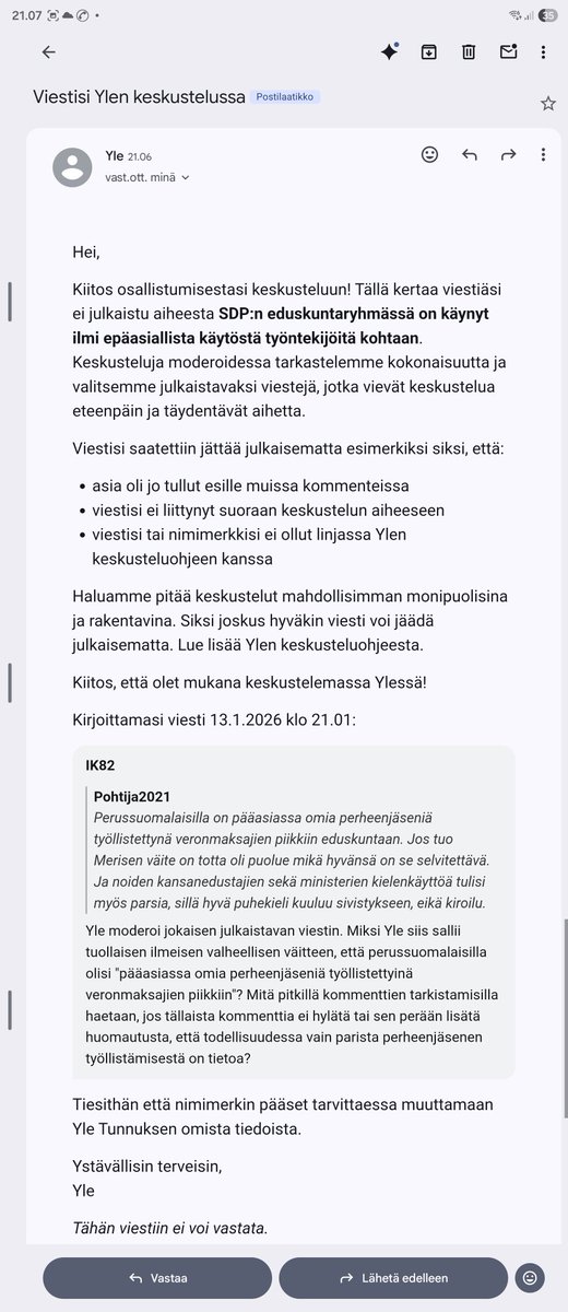 Yle sallii alustallaan valheelliset väitteet, mutta ei salli valheellisten väitteiden julkaisemisen kyseenalaistamista. Näin on ilmeisesti silloin, jos valheet ovat Ylen näkökulmasta "oikeansuuntaisia".