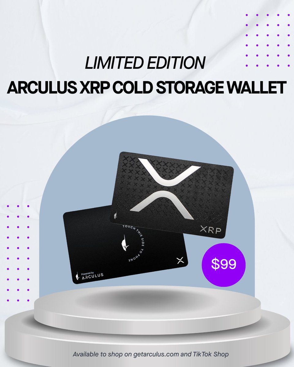 Your XRP. Your keys. Your crypto. 🔐 🛒 Shop XRP Arculus Cold Storage Wallet  available now on https://t.co/dbW2J7mL2Q and TikTok Shop. Limited edition,  while supplies last. @Ripple #ripple #ripplexrp #coldstorage #xrparmy
