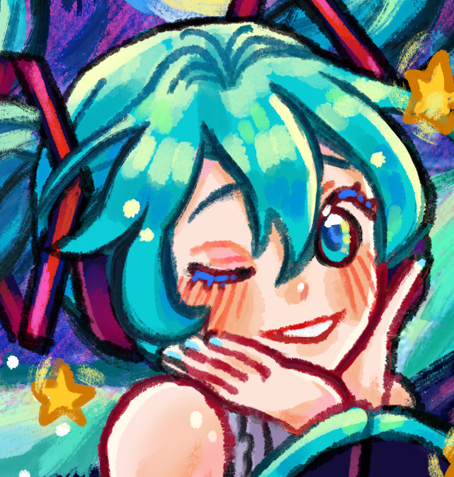 初音ミク 「Artists, quote with your faces! I love t」|✨ Nou 🌱🌷✨のイラスト
