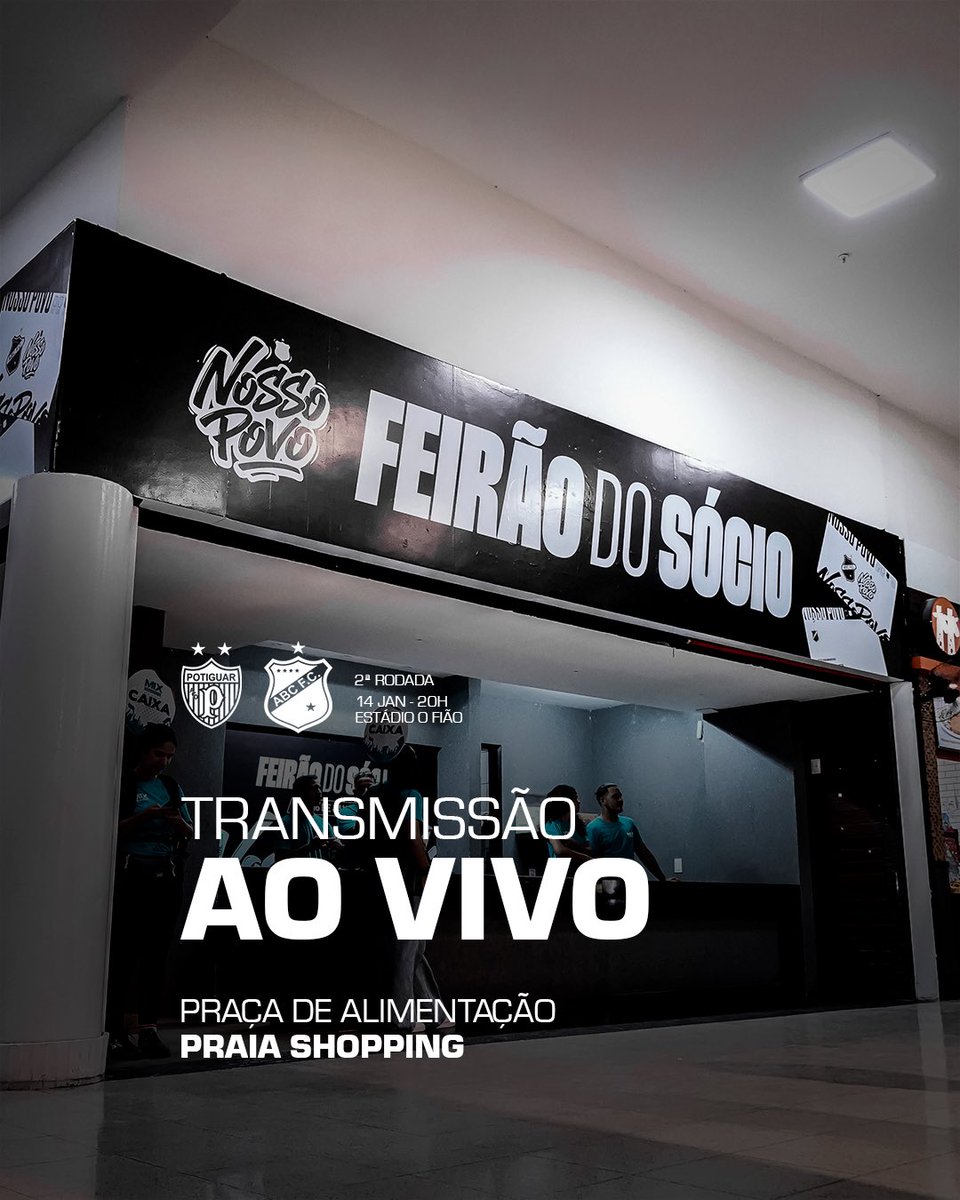 ABCFC's tweet image. TRANSMISSÃO AO VIVO! 🤩

Amanhã (14), a transmissão do jogo fica por conta do Feirão do Sócio, na praça de alimentação do Praia Shopping! 👏🏼

Chame os amigos, seja sócio e venha torcer pelo Mais Querido! ☑️

#ABCFC