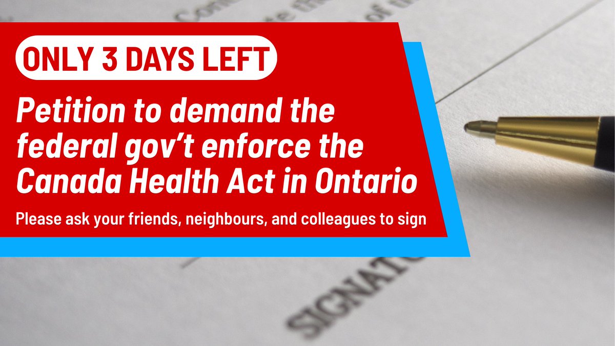 In just 5 days, 10,000 more people signed our petition. Let’s try to double it - pls ask your friends, neighbours &amp; colleagues to sign. We're making great progress together!

ourcommons.ca/petitions/en/P…

#onpoli #cdnpoli #healthcare #dougford #markcarney
