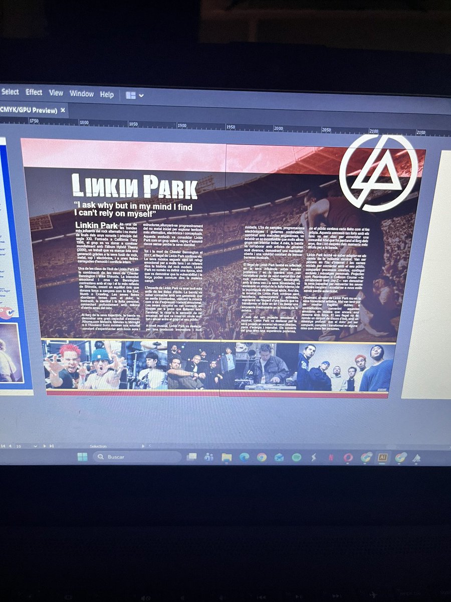 Junoco17's tweet image. Linkin park magazine spread for my design class