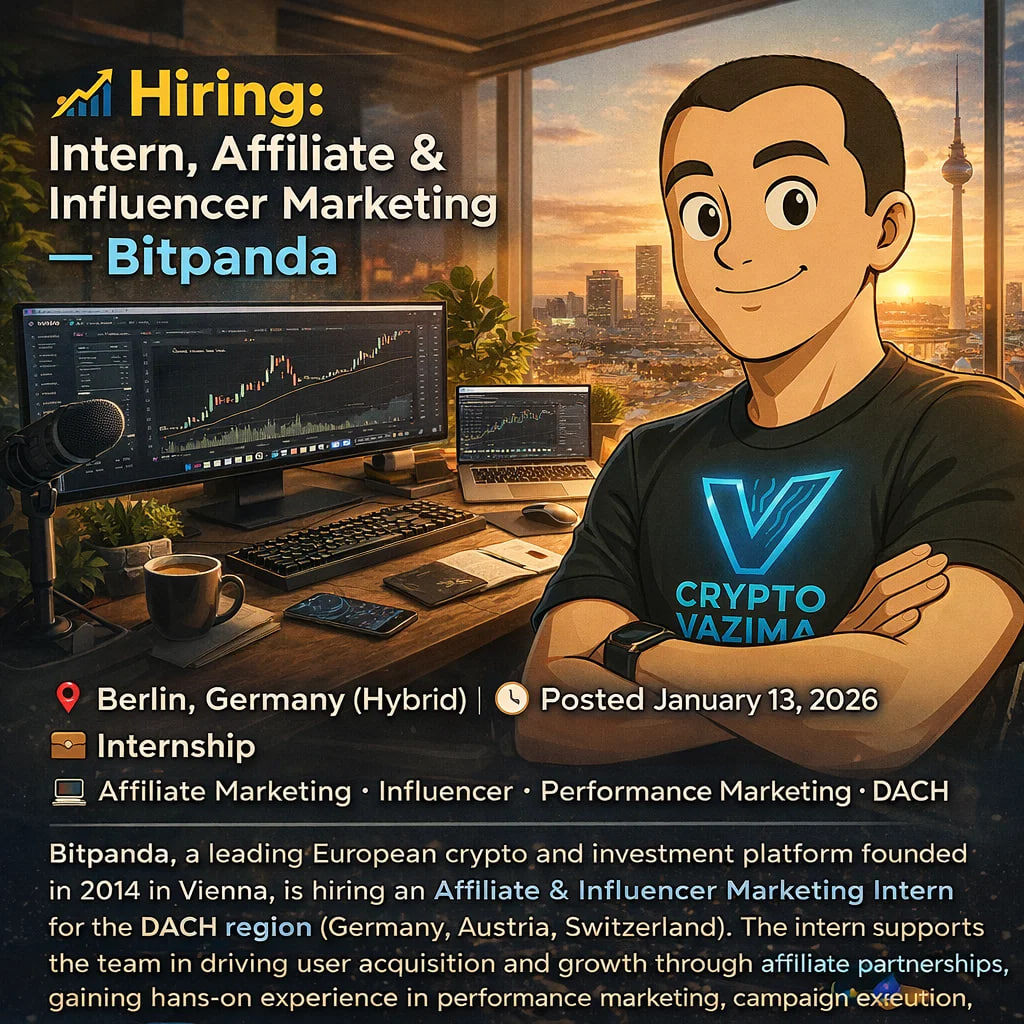 📈 Hiring: Intern, Affiliate & Influencer Marketing — Bitpanda 📍 Berlin,  Germany (Hybrid) | 💼 Internship | 🧑‍💻 Affiliate · Influencer ·  Performance Marketing · Crypto · DACH | 🕐 Posted [time
