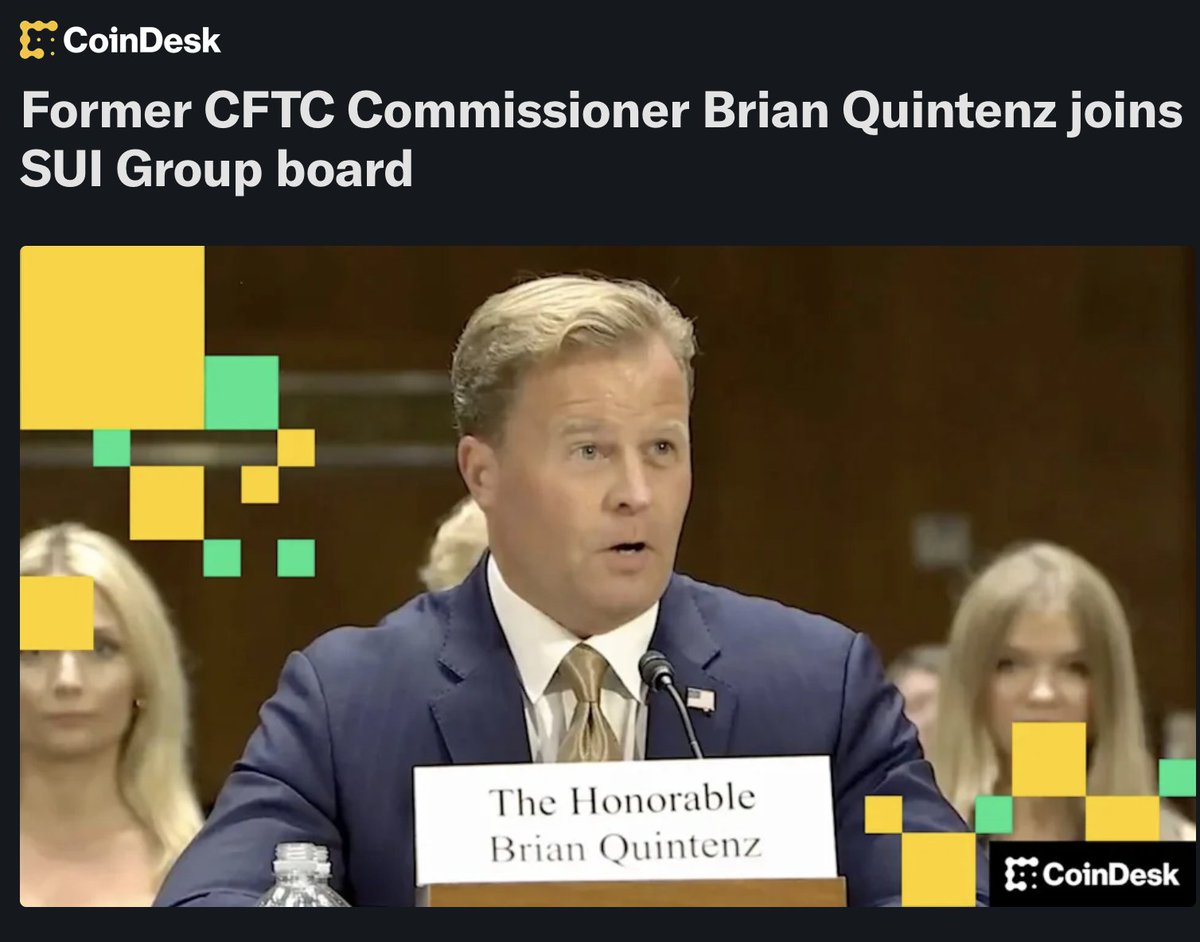 Good news for $SUIG. Quintenz is a former commissioner of the U.S.  Commodity Futures Trading Commission (CFTC), where he served after being  nominated by Presidents Barack Obama and Donald Trump and confirmed