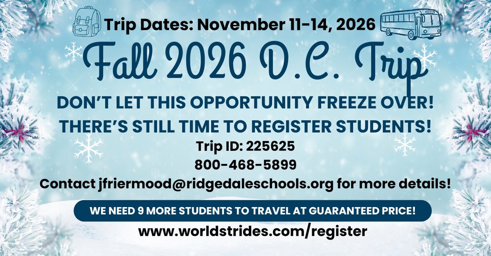 Washington DC Trip - Fall 2026 ridgedaleschools.org/o/ridgedale/ar…