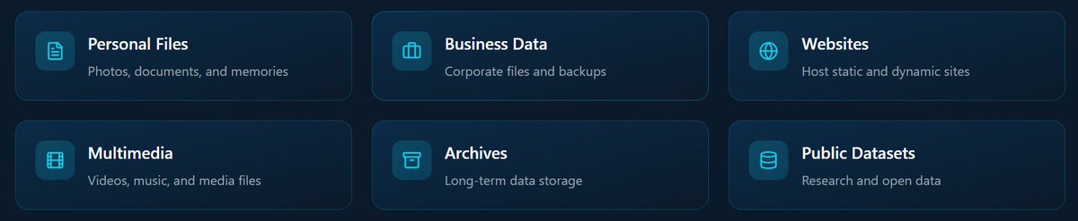 StoreNet_01's tweet image. From precious photos and business files to entire websites and media libraries - StoreNet is your all-in-one decentralized storage solution.
✅Personal memories
✅Business backups
✅Websites &amp;amp; apps
✅Multimedia &amp;amp; archives
✅Public datasets

#Web3 #CloudStorage #DataBackup