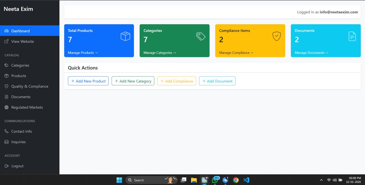codewithmilind's tweet image. Built &amp;amp; deployed Neeta Exim 🌍
Live: neetaexim.com
Django | VPS | HTTPS
Code is private
lnkd.in/g8VRQuhZ

#BuildInPublic #DataScience #GenAI #Django #AI #LLM #IndieHacker