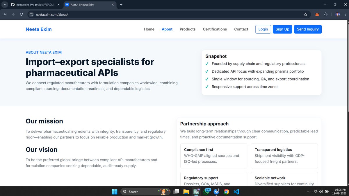 codewithmilind's tweet image. Built &amp;amp; deployed Neeta Exim 🌍
Live: neetaexim.com
Django | VPS | HTTPS
Code is private
lnkd.in/g8VRQuhZ

#BuildInPublic #DataScience #GenAI #Django #AI #LLM #IndieHacker