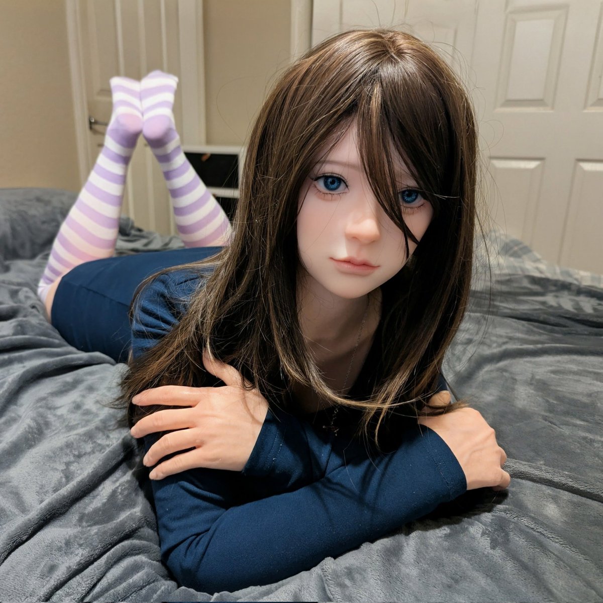 HarunaNingyo's tweet image. Mio's expressions!😍 #fireflydoll #siliconedoll #vibing #lounging #mood