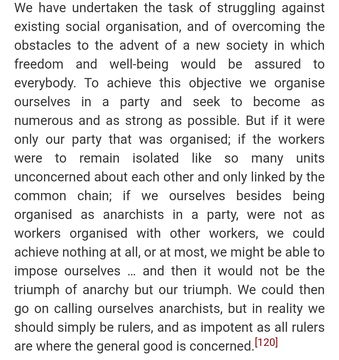 EcoTechBro's tweet image. The central idea of organizational dualism stated by Errico Malatesta, found in "Errico Malatesta: Life and ideas":