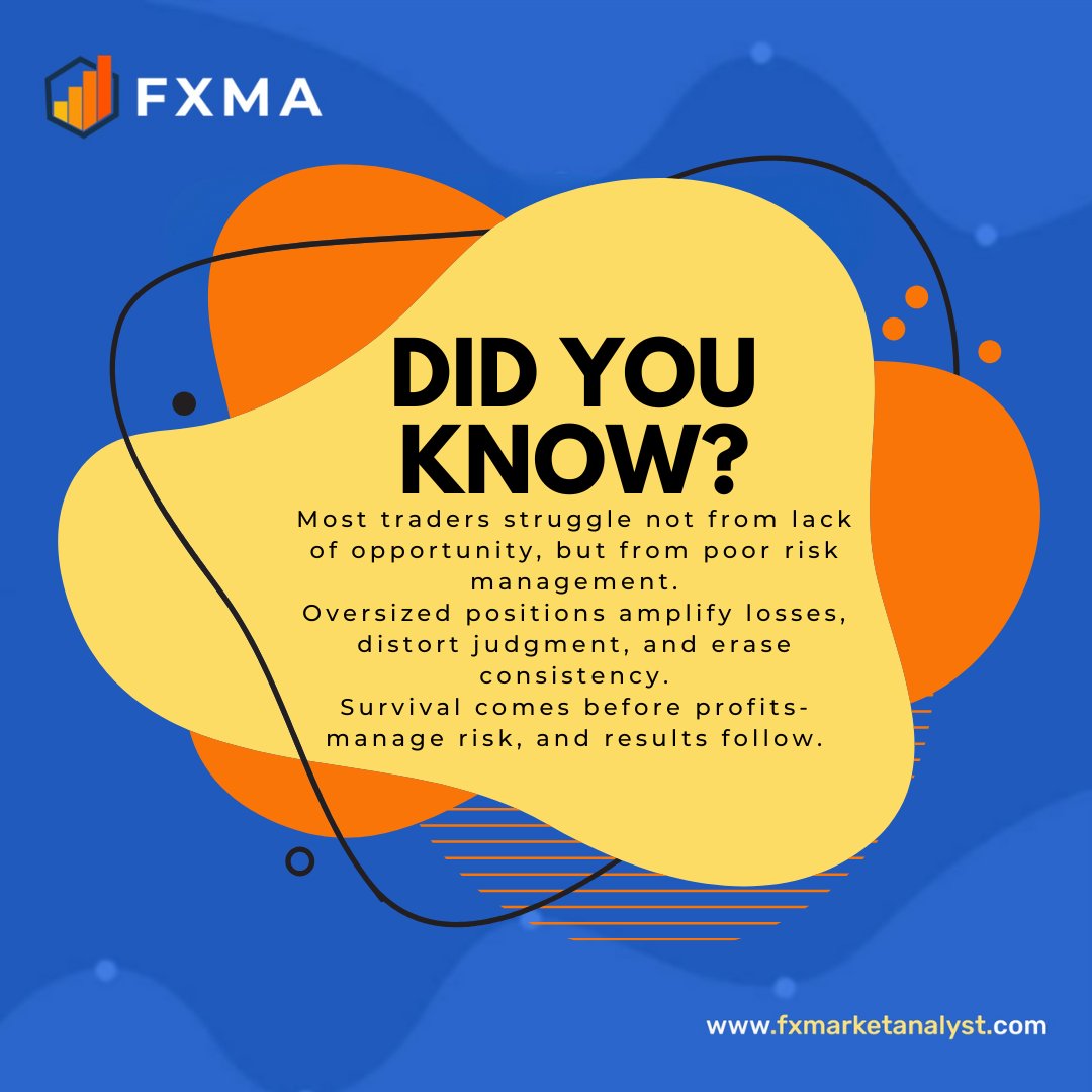 fxmarketanalyst's tweet photo. 💡 Did You Know?
Most traders fail due to poor risk management-not lack of opportunity.
Protect capital first. 📊
#RiskManagement #SmartTrading #FXMA https://t.co/reRWHjbZwC