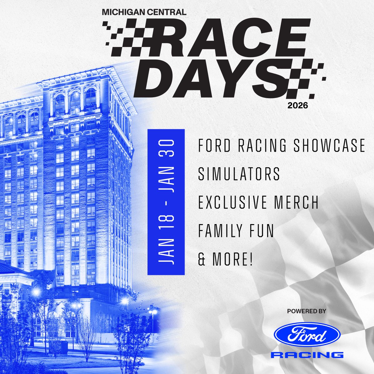 Want to work in Racing? 🏎️💨 Join us Jan. 21 at <a href="/MichiganCentral/">Michigan Central</a> for The Pit Stop: Michigan Central Race Days! Meet the Ford Careers team, hear from Mark Rushbrook, &amp; see the 2026 Ford F1 car! 

Register by 1/19: spr.ly/6014CxsdA 

#WeAreFord #FordCareers #RacingJobs