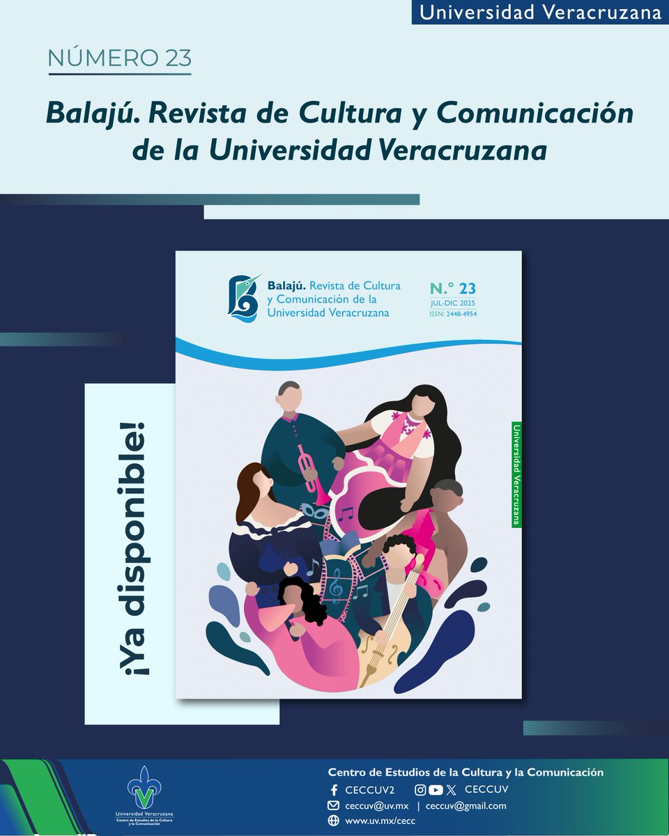 ¡El número 23 de la Revista Balajú ya está disponible! 
Les invitamos a consultarlo en el siguiente enlace:
uv.mx/cecc/balaju-re…
Y no se olviden de seguir las redes sociales de la revista: <a href="/revistabalaju/">Revista Balajú</a> 🌊