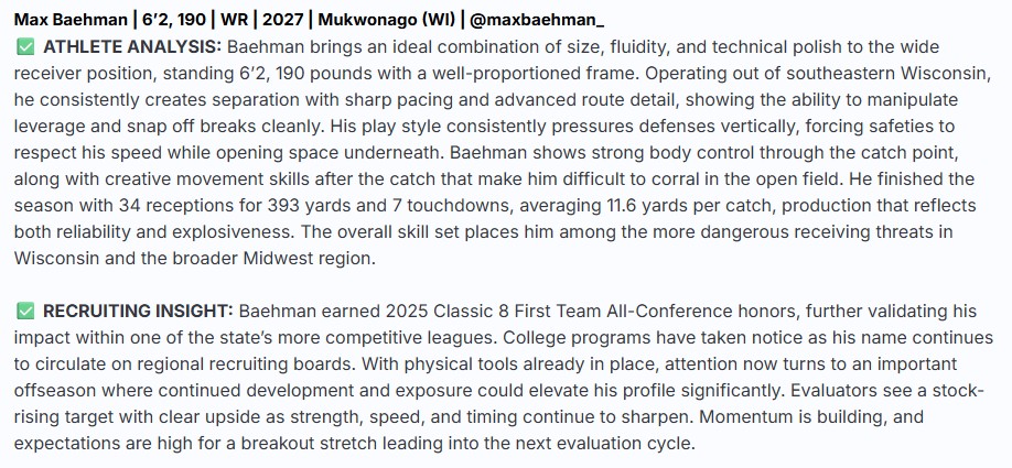 Max Baehman 2027 tweet media