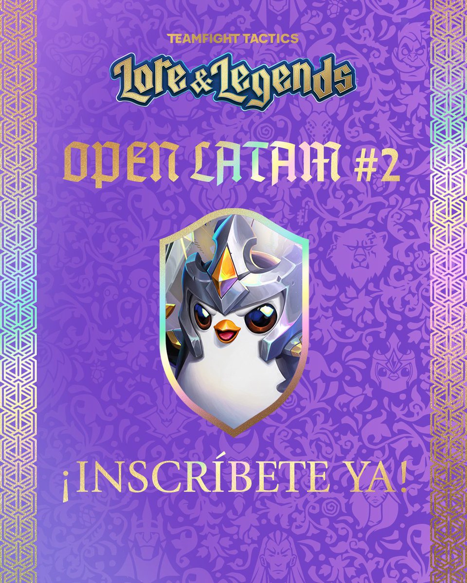 TFTLatam's tweet photo. ¡Se abrieron las inscripciones para el segundo Open de LATAM del Set 16!

No se pierdan la oportunidad de jugar contra los mejores jugadores de Latinoamérica del 23 al 25 de enero.

👉  https://t.co/vSjR93Dwm2 https://t.co/fUY7R1wBNa