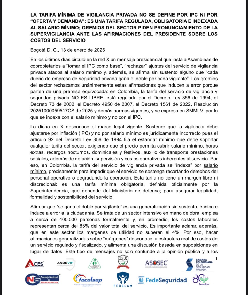 Cámara Colombiana de la Seguridad Privada tweet media