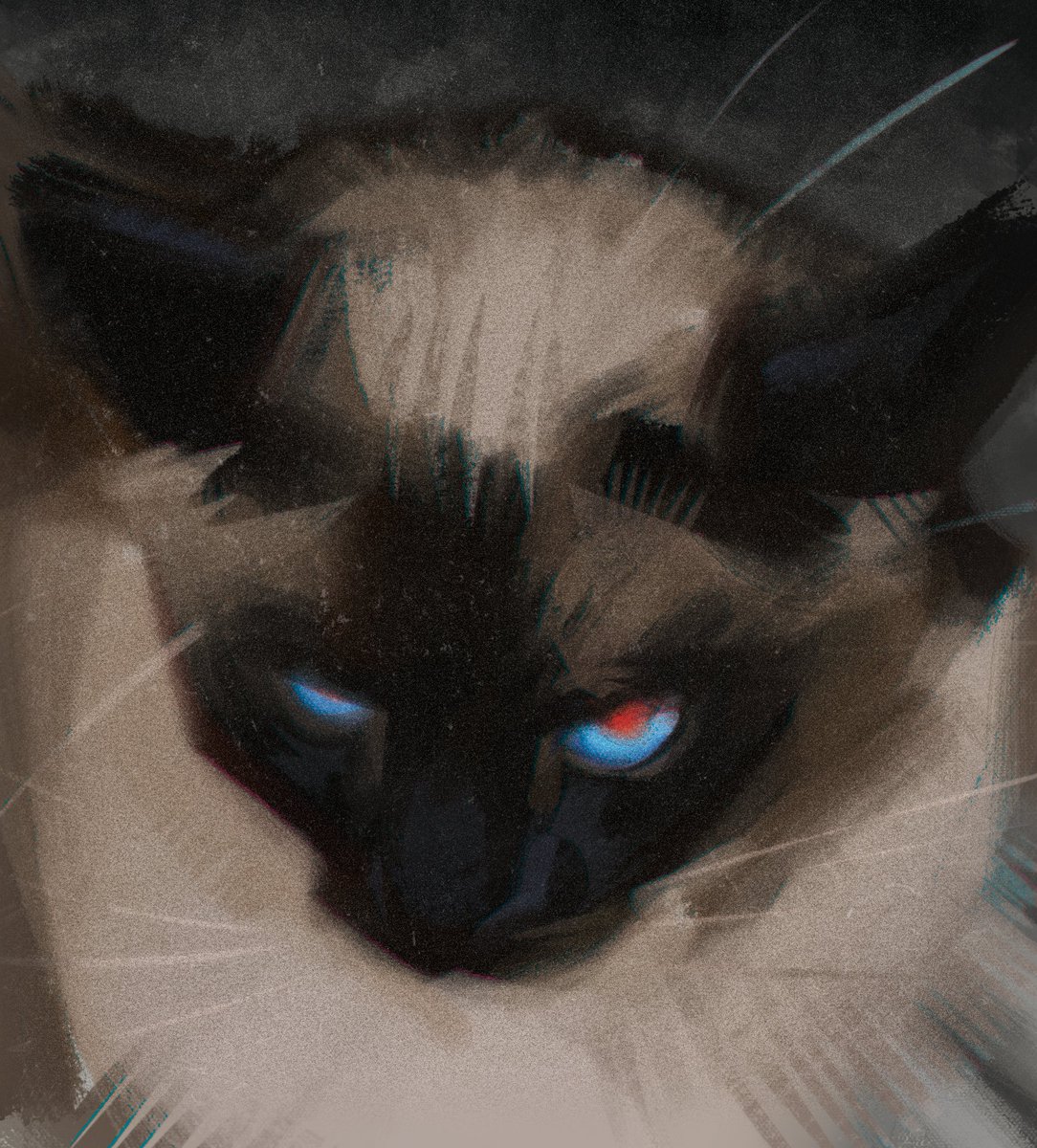 neptuniite's tweet image. quick painting of my cat
