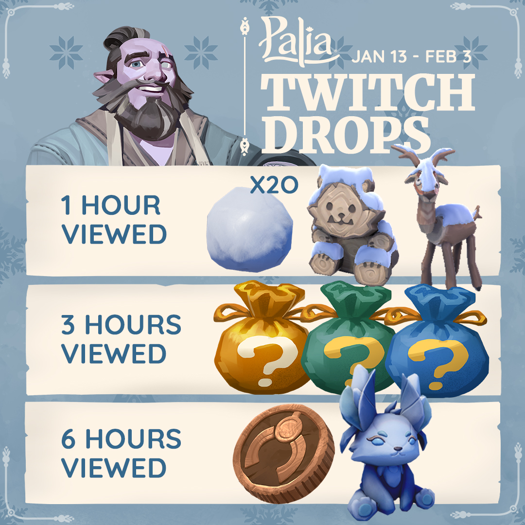 Celebrate the Winter's Wonder: Snowbound Sanctuary update with free Twitch Drops rewards! ❄️

#Palia #PlayPalia