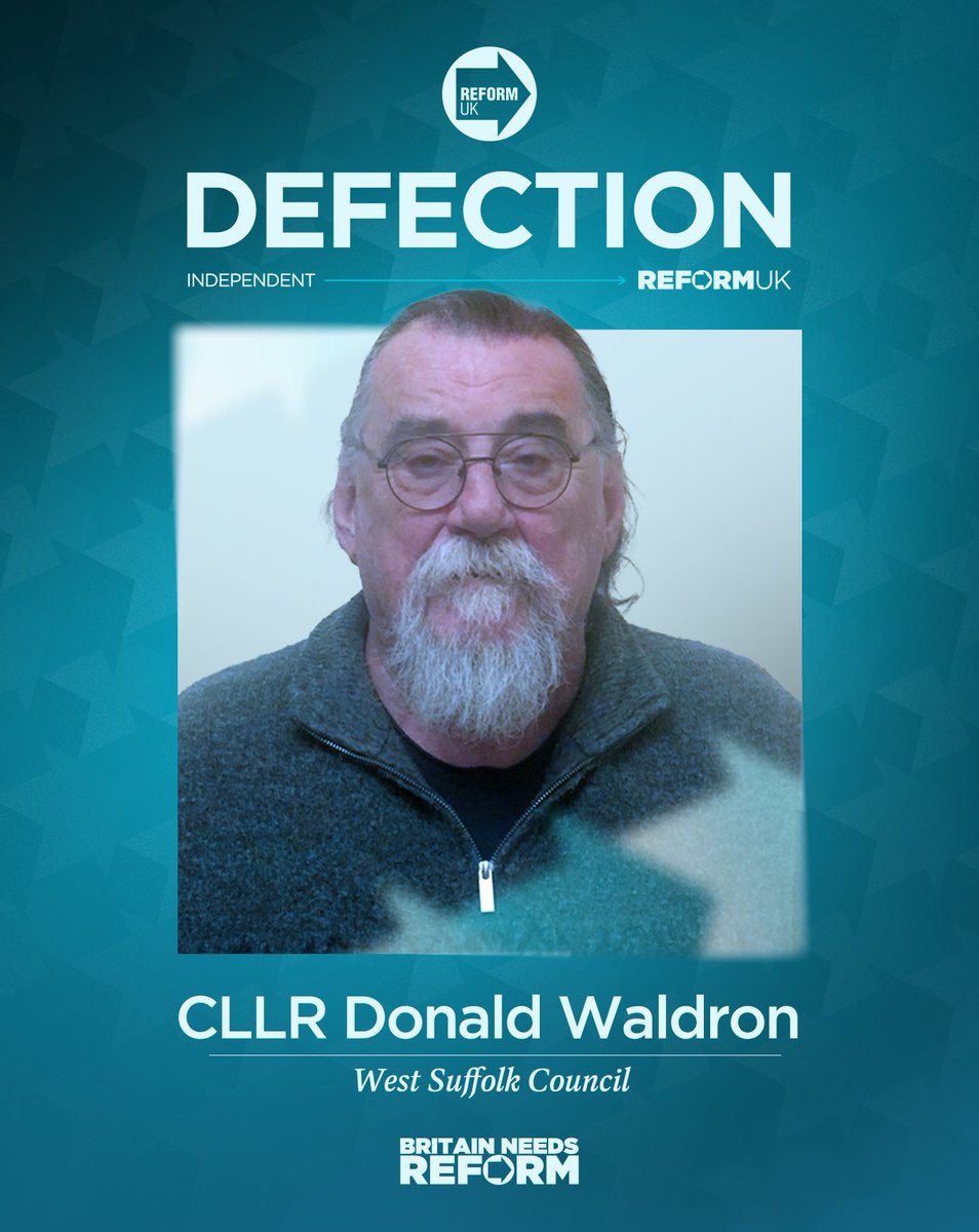 reformparty_uk's tweet image. Welcome to Reform UK, Cllr Donald Waldron! ✅