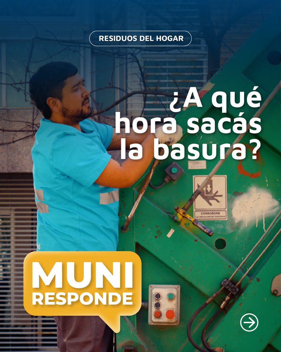 MuniCba's tweet image. 💬 MUNI RESPONDE | Residuos del hogar

¿Sabías que sacar la basura fuera de horario puede generar malos olores y riesgos para la salud?

🗑️ En la ciudad, la recolección de residuos tiene días y horarios específicos, según cada zona: respetarlos hace la diferencia.