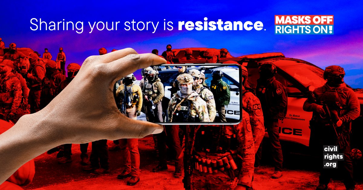 civilrightsorg's tweet image. For too many families, an encounter with ICE changes everything.

If you’ve witnessed or experienced conduct by an ICE agent that felt illegal or abusive, your story matters.

You don’t have to share it alone. Your identity will be protected.
📣 Speak up: docs.google.com/forms/d/e/1FAI…