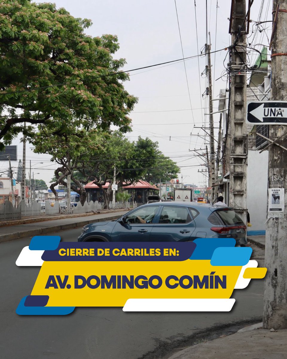 ATMGuayaquil's tweet photo. Avanza el mejoramiento vial en la av. Domingo Comín, en sentido sur–centro. 🚧
Debido a esto, desde las 07:00 del sábado 17 de enero, se ejecutan cierres de carriles en los tramos intervenidos.

Durante la jornada, utiliza las rutas alternas señalizadas y toma en cuenta que no está autorizado el uso del carril exclusivo de Metrovía.
Planifica tu recorrido y conduce con precaución.

#CiudadDeTodos #AsíSeHaceGuayaquil