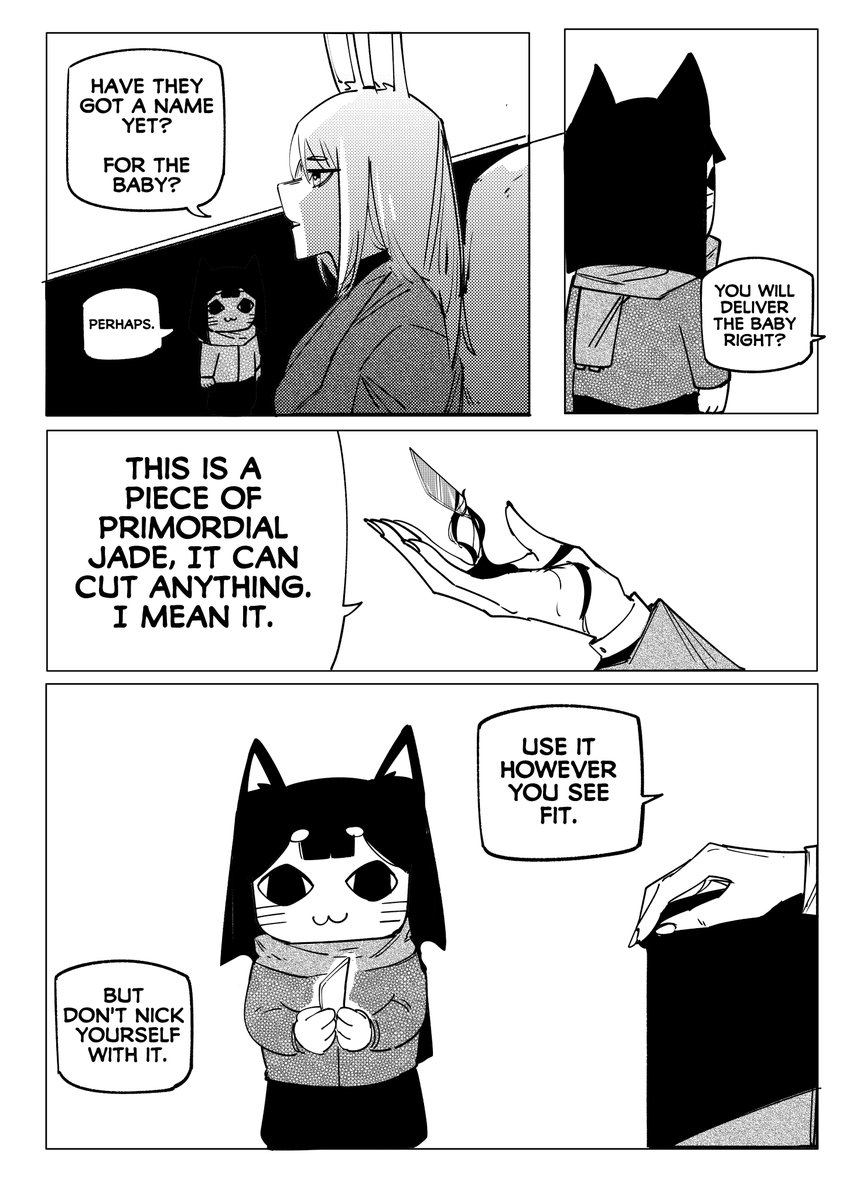 NeitheYAGI's tweet image. Rabbit and cat (1/2)