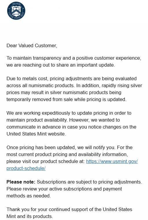 Nostre_damus's tweet image. 🚨Breaking News

The US Mint has stopped selling Silver due to the rapidly rising Silver prices

Buckle up 

H/T: @Meltupinfinity