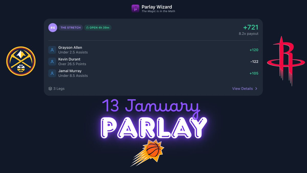 ParlayWizardEV's tweet image. Who wants a slick +700 play? 

Tonight’s “Stretch” parlay is a whopper with cheese 🧀

We wanna see GREEN ✅

Hop over to parlaywizard.app to see the rest of the stack!