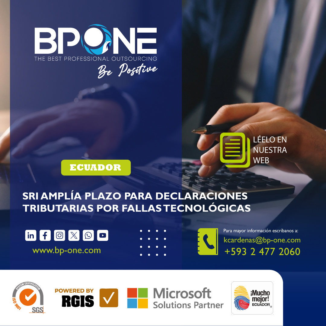BPONE_COM_'s tweet photo. SRI amplía el plazo para declaraciones tributarias por fallas tecnológicas.
Evita sanciones y cumple con tus obligaciones dentro de las nuevas fechas.
¿Necesitas apoyo para tu cumplimiento tributario?

📷 https://t.co/MyrkB6qZi7
#ecuador #obligaciones #BPONE #tributario https://t.co/zy8z3KXKfQ