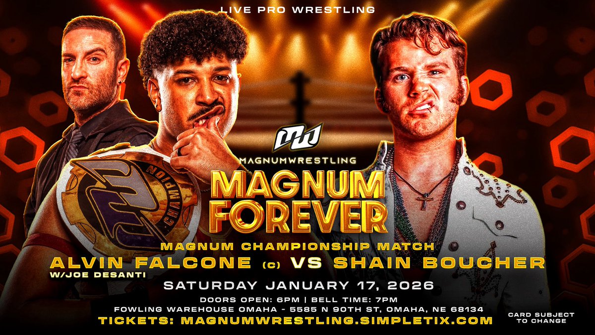 Every title is on the line this Saturday at MAGNUM FOREVER and we want to know how YOU think these matches will go!  

Sound off and get those last minute ticket purchases in! Time is ticking down until we invade Fowling Warehouse for MAGNUM FOREVER! 

simpletix.com/e/magnum-wrest…