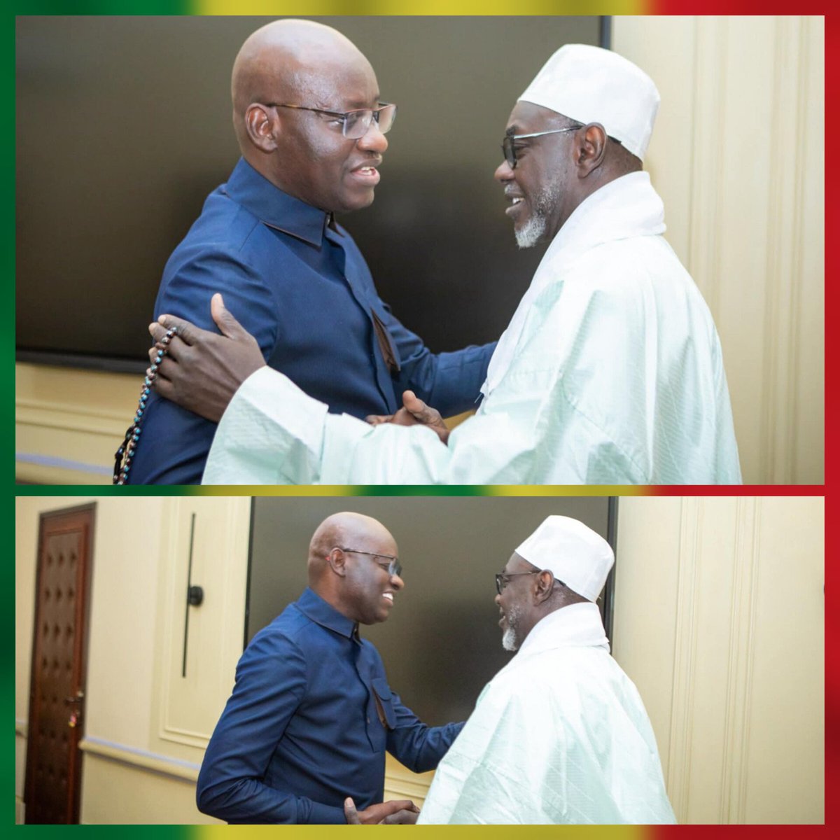 LayeSeckSeckFCB's tweet photo. ‼️Serigne Kosso Mbacké, fils aîné du Khalife Général des Mourides, s’est rendu à la mairie de Dakar pour présenter ses condoléances au maire Abass Fall, suite au décès de son frère

Paix à son âme 🇸🇳 ♥️🙏🏻 https://t.co/3rNJSPlgHW
