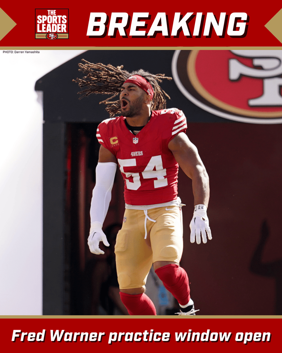 KNBR's tweet photo. Kyle Shanahan announces that the 49ers have opened Fred Warner's practice window. 

54 is one step away from returning🙏 https://t.co/9XFpW8zraM