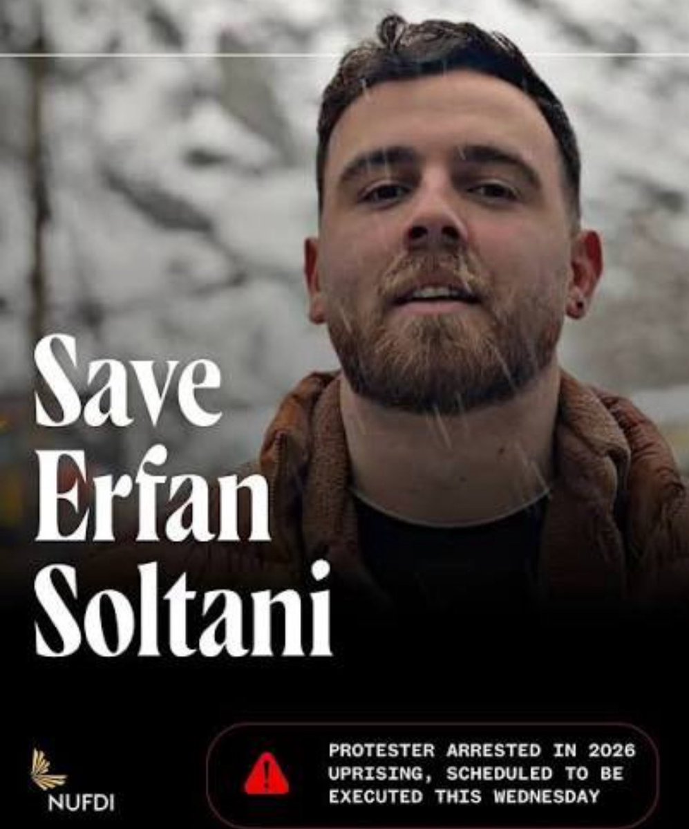 katjanouch's tweet image. Imorgon 14/1 ska 26-årige Erfan Soltani avrättas offentligt för att ha deltagit i protesterna i Iran.

Dela överallt. Att göra #Erfan känd kan rädda hans liv.

x.com/elicalebon/sta…