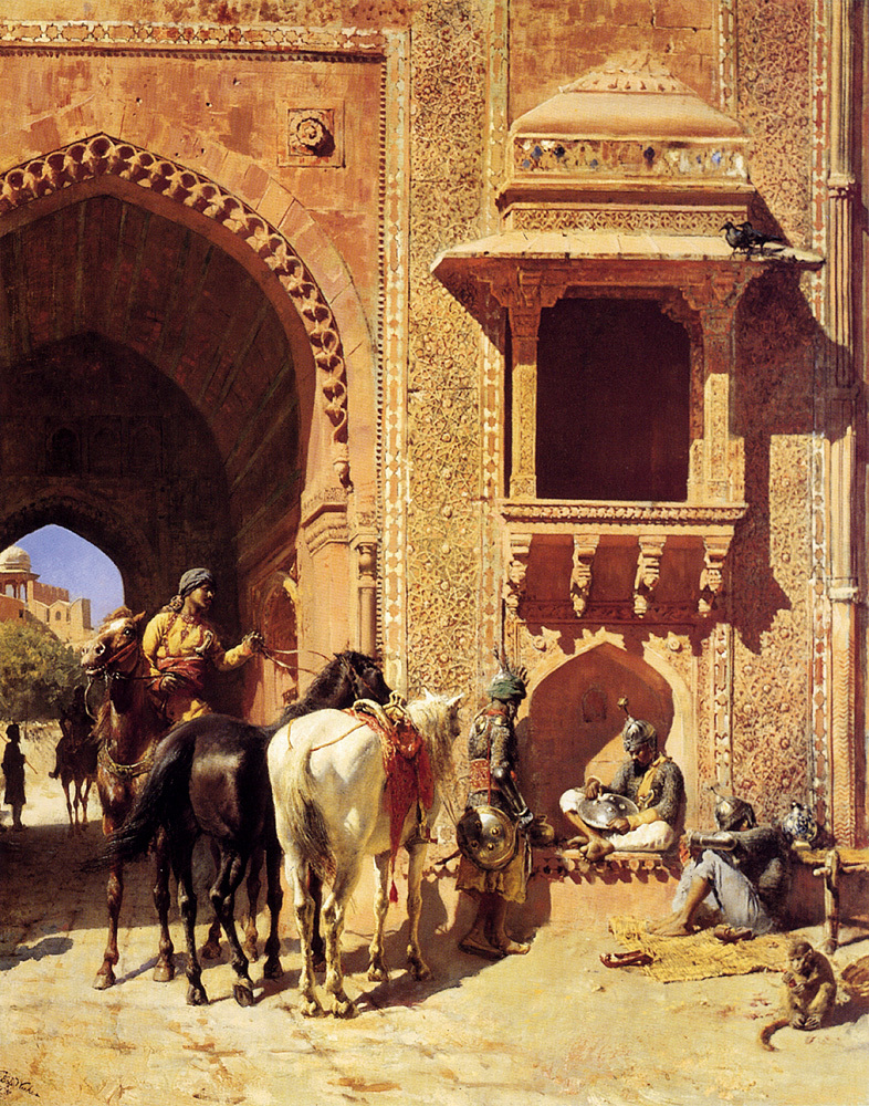 Gate Of The Fortress At Agra, India wikiart.org/en/edwin-lord-…