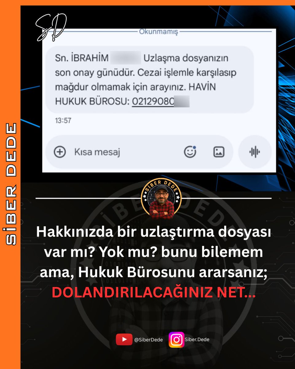 Oltaya gelme! #sms #dava #oltalama